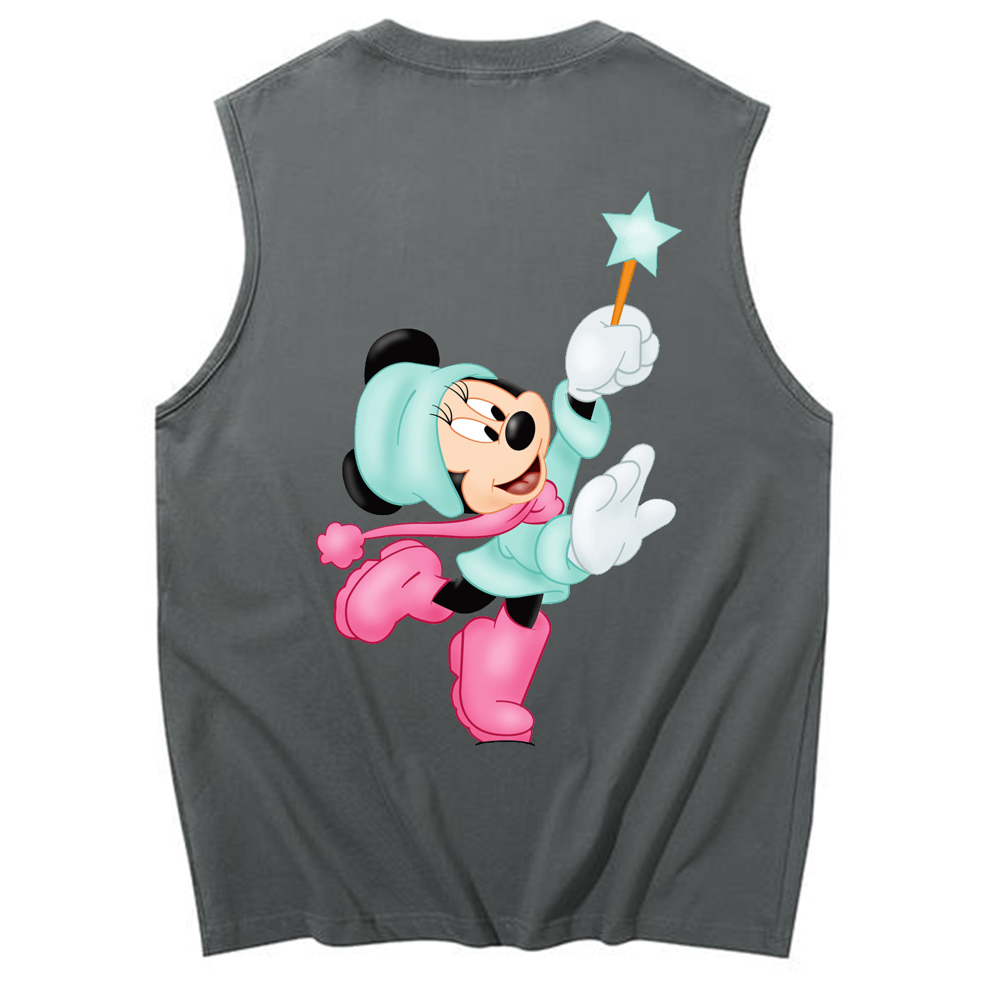 ミッキーマウス Mickey Mouse コットン100％タンクトップ（背面プリント）